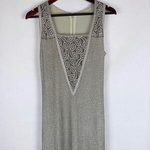 Damianou Vintage Metallic Formal Sleeveless Maxi Dress size Small EUC
